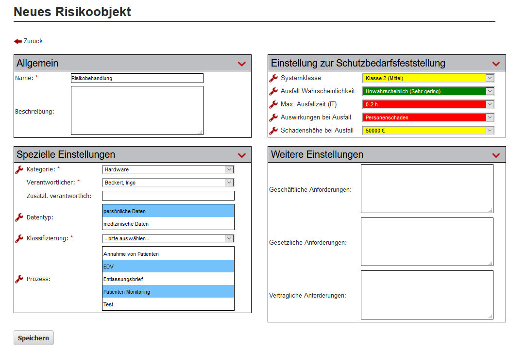 ISMS Software - Schutzbedarfsfeststellung
