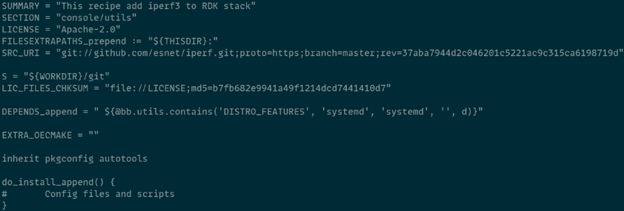 Figure 2: Example of the Recipe iperfthrd.bb